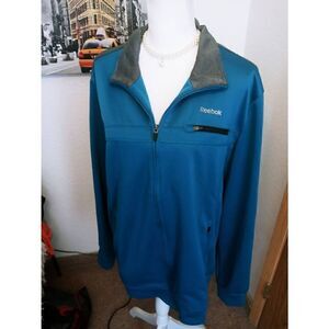Reebok Athletic Zip Long Sleeve Track Jacket Polyester Size L See Measurements